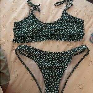 Floral Bikini Set with Ruffle Trim